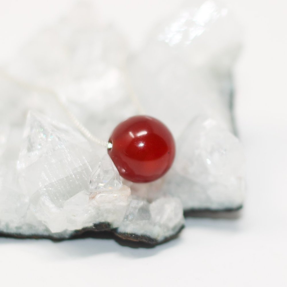 925 Silver Carnelian Necklace Authentic Red Stone Crystal Necklaces
